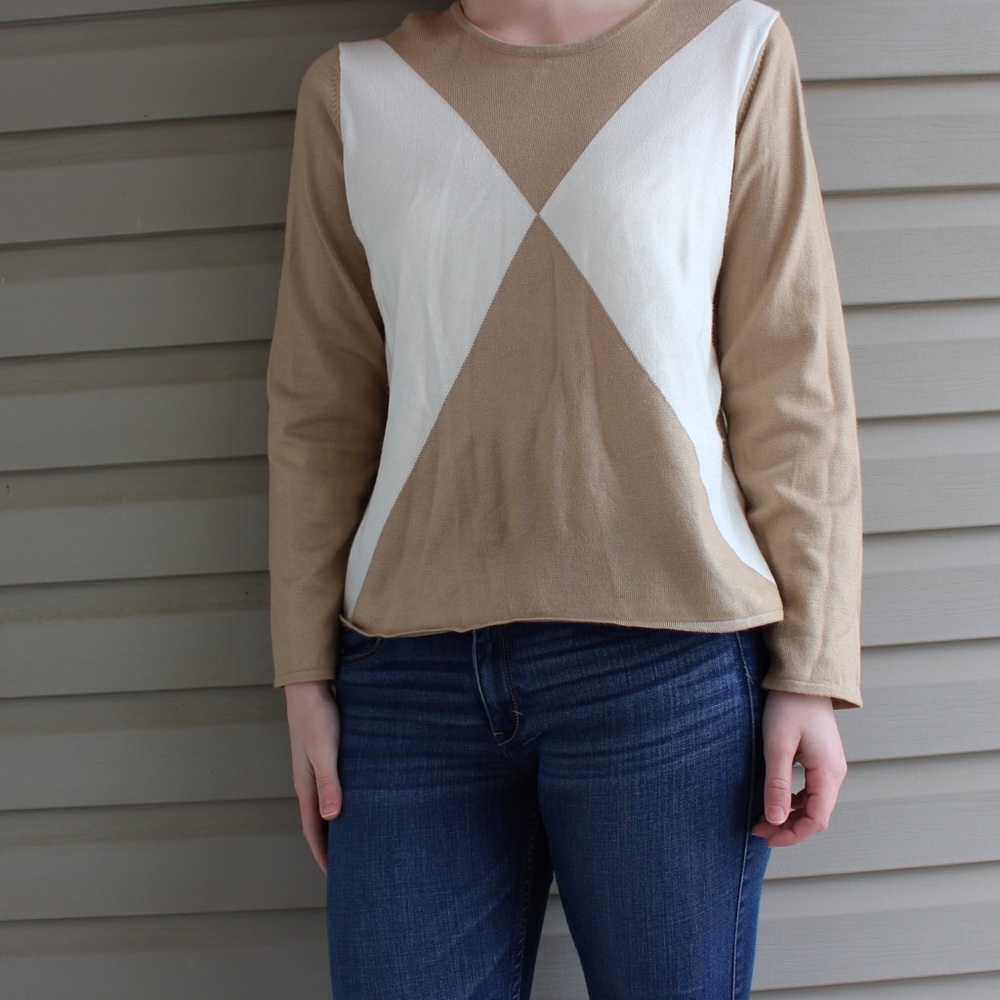 (NEW/NO TAGS) Van Heusen Tan & White Sweater - Picture 2 of 5